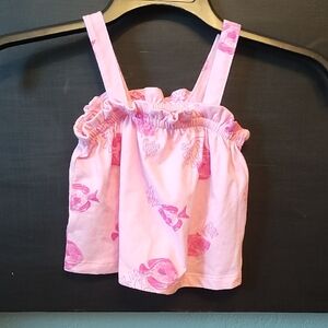 Baby Girl Pink Fish Print Tank Top 12M